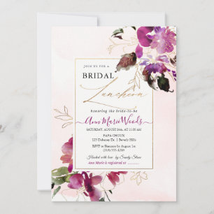Convite Aquarela Docetpeas Cereja Red Bridal Lunchoen