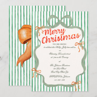 Convite Aquarela Estilo Natal Desenhado à Mão Vintage 