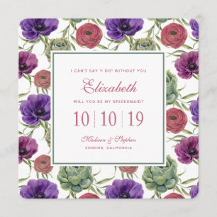 Convite Aquarela   Eucalyptus & Anemone - Bridesmaid