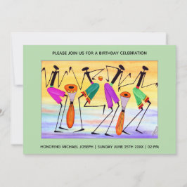 Convite Aquarela Exprimindo Felicidade