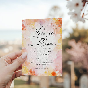 Convite Aquarela Floral Amor em Bloom Chá de panela
