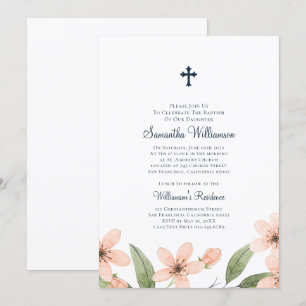 Convite Aquarela Floral Batismal