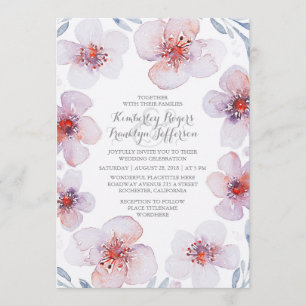 Convite Aquarela Floral - Casamento Moderno do Jardim Bot