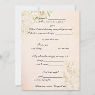 Convite Aquarela Floral, Conselhos Divertidos de Casamento