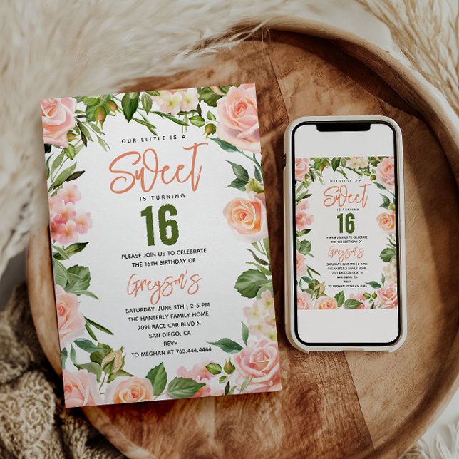 Convite Aquarela Floral de Elegante 16 (Criador carregado)