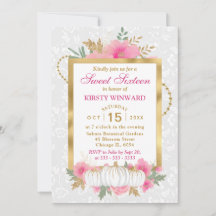 Aquarela Floral de Outono Abóbora Sweet Sixteen