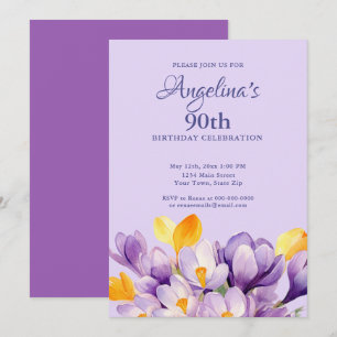 Convite Aquarela Floral de Primavera para Aniversário de 9