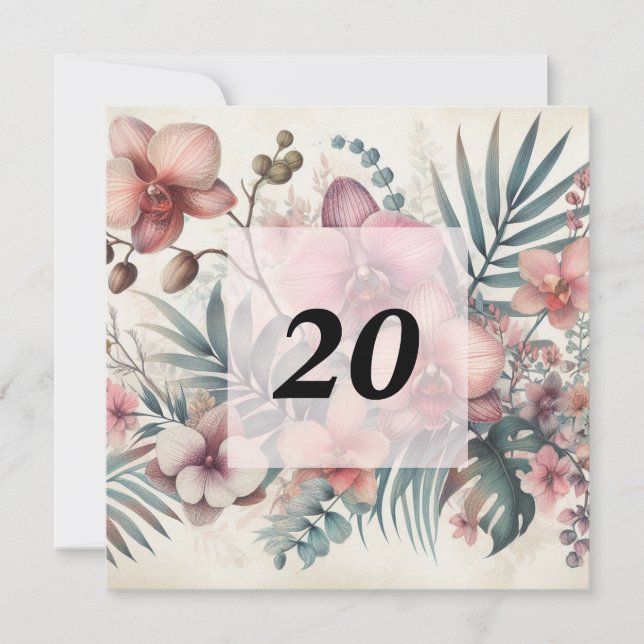 Convite Aquarela floral em cores pastéis suaves  (Frente)