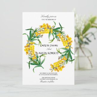 Convite Aquarela Floral Moderna Elegante