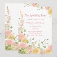 Aquarela Floral Rosa Elegante Chique Rascunho