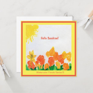 Convite Aquarela Floral Sunshine