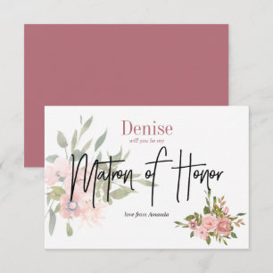 Convite Aquarela Floral Você Será Minha Madrinha de Honra