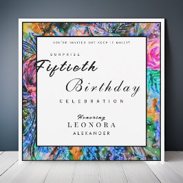Convite Aquarela Flores Artísticas Qualquer Surpresa Anive