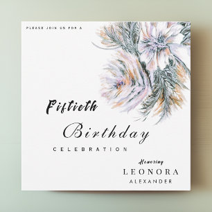 Convite Aquarela Flores de Pedeno Qualquer Festa de aniver