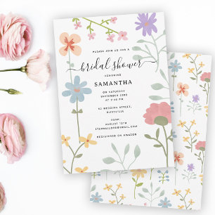 Convite Aquarela Flores Flóridas Chá de panela