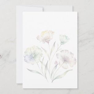 Convite Aquarela Flores Silvestres Pastel Suave Graça