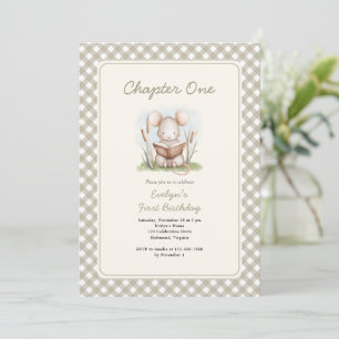 Convite Aquarela Floresta Capítulo Um Aniversário de 1 ano