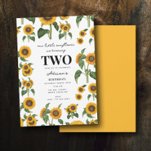 Aquarela Folhagem Botânica de Girassol Aniversário