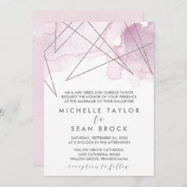 Convite Aquarela Geométrica | Blush Formal Wedding