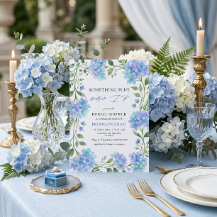 Convite Aquarela Hydrangea Azul Noiva Algo Azul