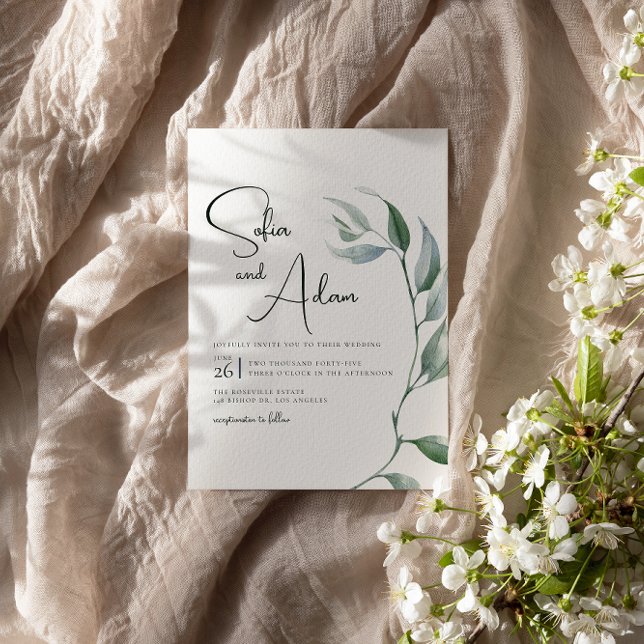 Convite Aquarela Inverno Deixa Festa de casamento (Criador carregado)