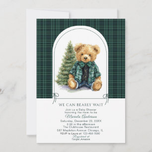 Convite Aquarela Inverno Urso de pelúcia Natal Bebê Show