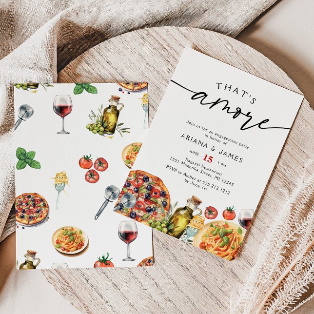 Convite Aquarela italiana que é mais Festa de noivado (Criador carregado)