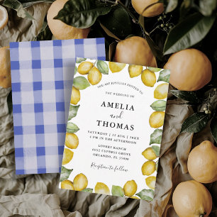Convite Aquarela Limões Amarelos Cítricos Casamento
