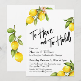 Convite Aquarela Limões Para Ter e Conservar Tipografia