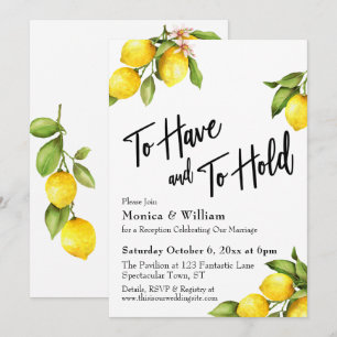 Convite Aquarela Limões Para Ter e Segurar Tipografia