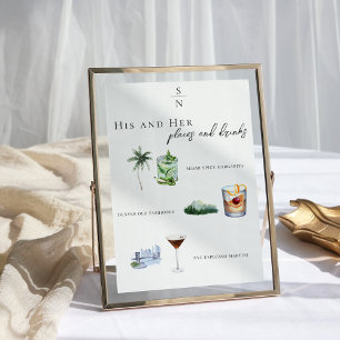 Convite Aquarela Menu Drink de Assinatura de Brito e Gro