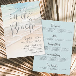 Convite Aquarela No Casamento Tudo Em Um Na Praia