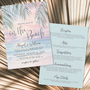 Convite Aquarela No Casamento Tudo Em Um Na Praia