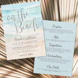 Convite Aquarela No Casamento Tudo Em Um Na Praia