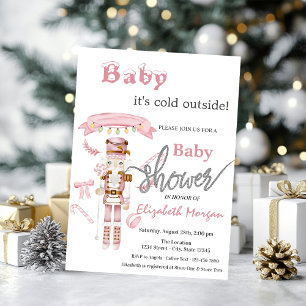 Convite Aquarela Noivador de Nozes Baby Shower Rosa