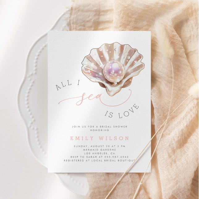 Convite Aquarela Oceano Tudo Que Eu Mar É Chá de panela De (Criador carregado)