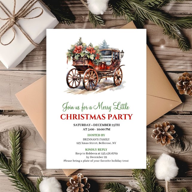 Convite aquarela para cena de feriado elegante (Stylish holiday scene watercolor invitation)
