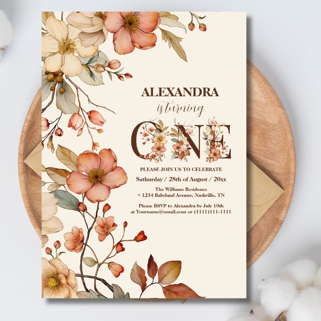 Convite Aquarela Pequeno primeiro aniversario (Criador carregado)