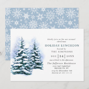 Convite Aquarela Pine Árvore Feriado de Natal