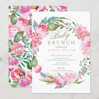 Aquarela Pink Peonies Baby Brunch