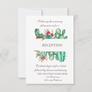 Convite Aquarela Pontos de Cacto no Deserto Casamento