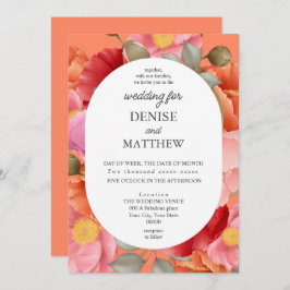 Convite Aquarela Pópia no Deserto Flor Rosa