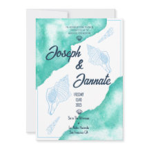 Aquarela Praia Oceano Areia Azul