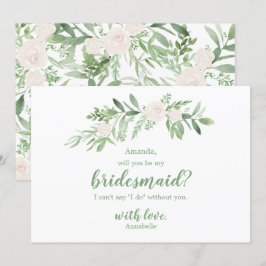 Convite Aquarela Rosa Marfim Casamento Seja Minha Dama de 