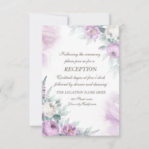Convite Aquarela Rosas Violeta Bolinhas Casamento