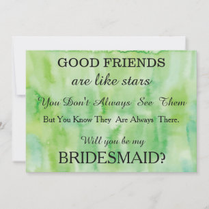 Convite Aquarela será minha dama de honra?