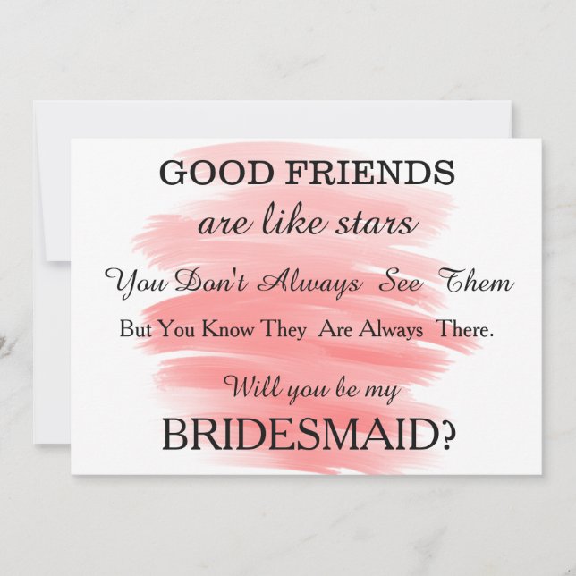 Convite Aquarela será minha dama de honra? (Frente)