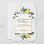 Convite Aquarela Siciliana Lemons Aniversário<br><div class="desc">Design de Lemons Sicilianos com cor d'água com padrão branco floralGráficos por DigitalCurio no Etsy</div>