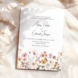 Convite Aquarela Simples Rústica do casamento outono