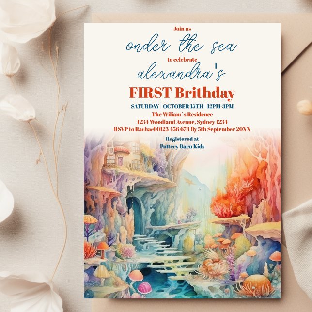 Convite Aquarela sob o Aniversário de criança dos Amigos d (Criador carregado)